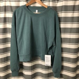 NWT Lululemon Perfect Oversized Crop Crew - Tidewater Teal - Sz 10